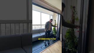 客厅隔断 折叠门 推拉门 无轨隐形蜂窝折叠门 水晶门