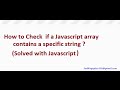 How to check if a javascript array contains a specific string