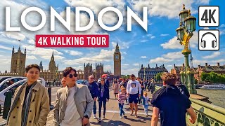 LONDON 4K Walking Tour (UK) - 4h+ Tour with Captions & Immersive Sound [4K Ultra