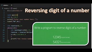 How to reverse digit of a number | c programming | #beginners #youtube #cprogramming