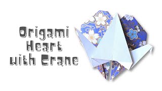Origami Heart with Flap Crane Tutorial- Easy Origami for beginners How to fold a Paper Crane 2024