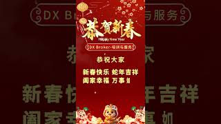 DX Broker祝贺大家新年快乐，蛇年大吉！万事如意！