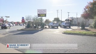 One injured in bank robbery, suspect still at large