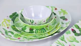 Cactus melamine dinnerware sets with melamina plate and bowl