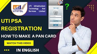 UTI PAN MAKER REGISTRATION UTI Pan card psa registration full tutorial in english