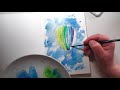 easy hot air balloon watercolour painting