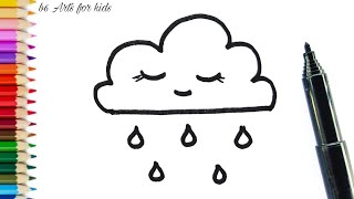 How to Draw a Rain Cloud Cute and Easy
