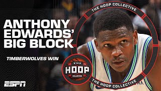 Reacting to Anthony Edwards' HUGE BLOCK 😱 SPECTACULAR! INHUMAN! | The Hoop Collective