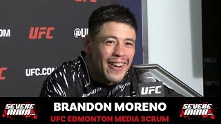 Brandon Moreno UFC Edmonton Post-Fight Scrum: “I need one more win before I fight for the title.”