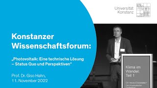 „Photovoltaik: Eine technische Lösung“ – Konstanzer Wissenschaftsforum 2022