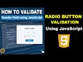 Form validation radio button in JavaScript, Gender validation using JavaScript, Cyber Warriors