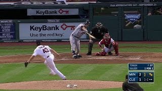 MIN@CLE: Mauer rips a single to left, extends lead