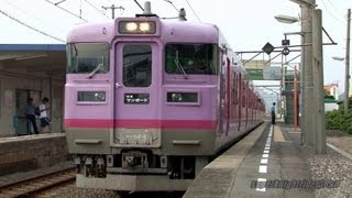 JR四国 113系第2編成(ピンク系) 快速サンポート 鬼無駅 2012.7