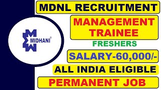 Midhani Recruitment 2022 for Management Trainee | Permanent Job | Salary 60,000 | Job Updates