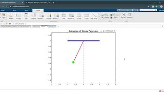 Animation of simple pendulum using MATLAB Online