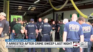 VIDEO: Multi-agency crime sweep leads to 7 arrests, 55 warnings in Berkeley Co.