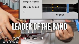 LEADER OF THE BAND guitar tutorial (plucking, capo)