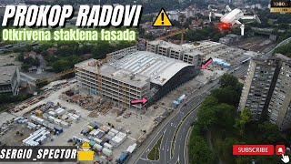 Prokop Železnička stanica Beograd-Centar - otkrivena staklena fasada, dron snimak #belgrade