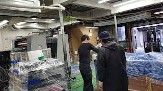 2sets of Komori 426 dismantlement day3 小森オフセット印刷機解体搬出現場３