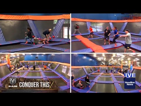 Robin Meade conquers trampoline dodgeball Robin Meade conquers trampoline dodgeball
