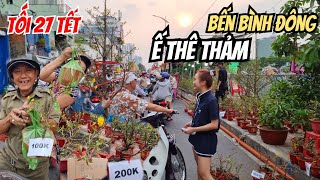 Tối 27 Tết 2025 Bà Con Chen Chúc Nhau Mua Cây Mai 80k, 100k, 200k Tràn Ngập Bến Bình Đông