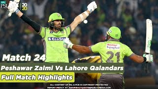 Lahore Qalandars Vs Peshawar Zalmi | Full Match Highlights | Match 24 | HBL PSL 5 | 2020|MB1
