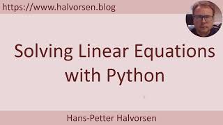 Solving Linear Equations with Python