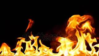 Footage - Fire Flames - Slow Motion.Real flames on a black background. Real fire. Alpha channel