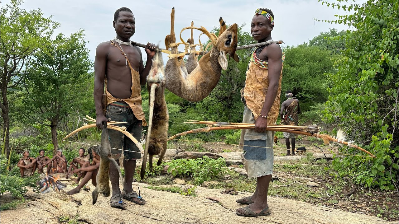 Hadzabe Tribe Successful Hunts And Cooking Tradition Youtube