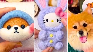 Relax Handmade ASMR Craft. Felted Wool Toys With Needle