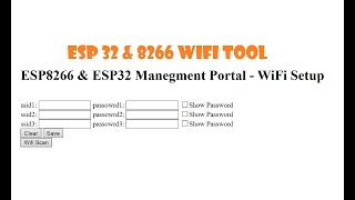 ESP 32 \u0026 8266 wifi tool - SPIFFS oriented AsyncWebServer based wifi configuration tool.