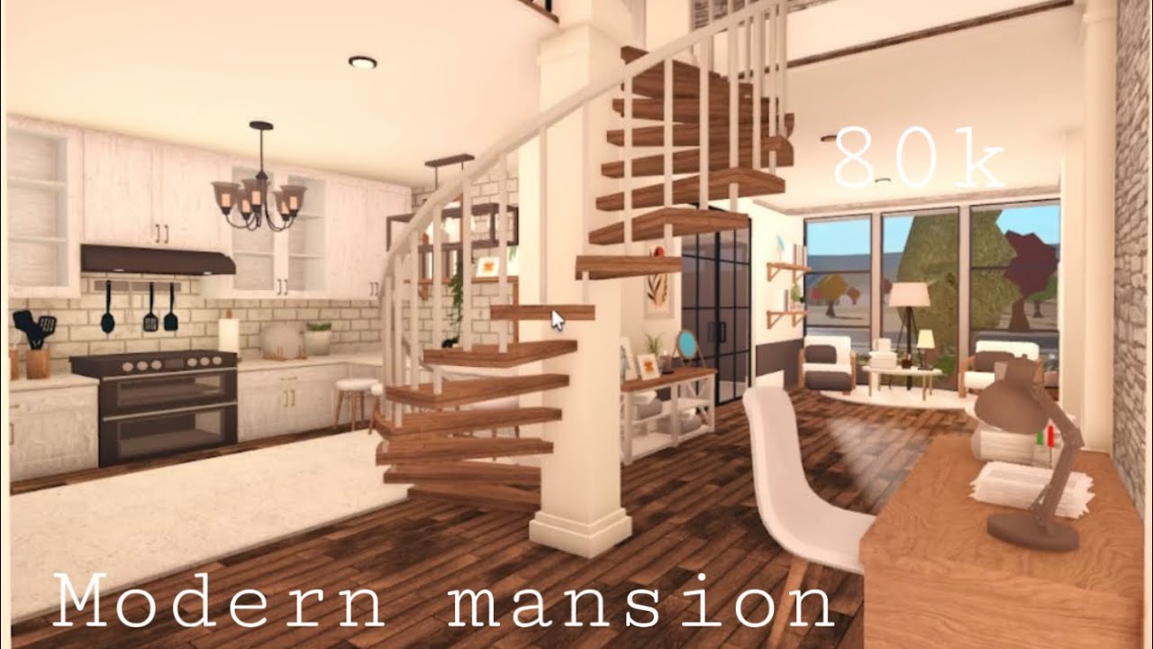 Roblox Bloxburg | Modern Mansion 80k | House Build - YouTube