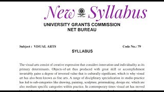 UGC NET Exam 2019/NTA UGC NET/यू.जी.सी नेट ; Visual Arts New Syllabus In English