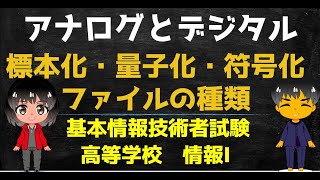 アナログとデジタル【高校情報１】標本化・符号化・量子化／動画・画像ファイル形式　出典：文部科学省 情報Ⅰ教員研修用教材