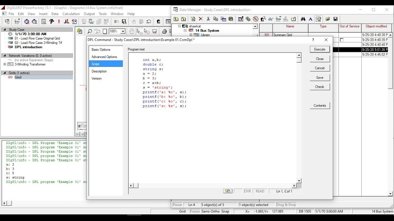 Digsilent Programming Language Dpl Introduction Tutorial 1 Youtube