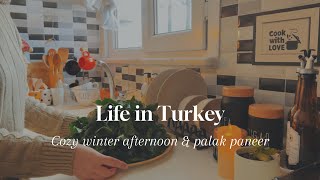 My First Hand Knitted Sweater is Complete | Cooking Indian Palak Paneer | Cozy Snow Day | Istanbul 💌