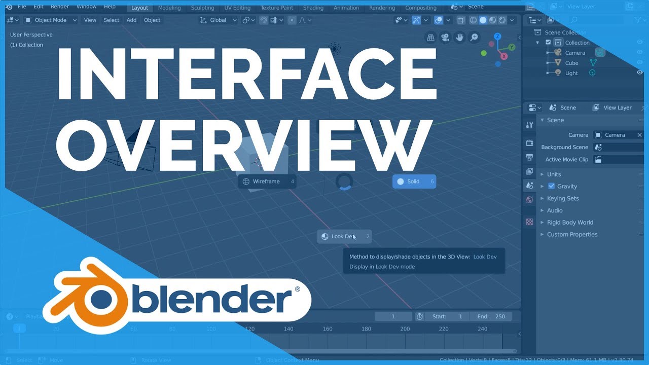 Interface Overview Blender 2 80 Fundamentals Youtube