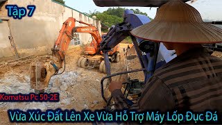 Vừa Xúc Đất Lên Xe Vừa Cào Đá Hỗ Trợ Máy Xúc Lốp 140 Đục Đá. Máy Xúc Việt Nam Vlog