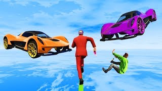 EXTREME Cars vs Runners Tightrope! - GTA 5 Funny Moments