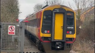 South Western Railway class 159014 + 159108 departs Crewkerne.