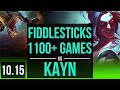 FIDDLESTICKS vs KAYN (JUNGLE) | 1.0M mastery points, 1100+ games | EUW Grandmaster | v10.15