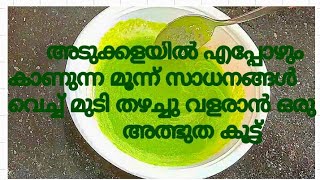 അടുക്കളയിൽ എപ്പോഴും കാണുന്ന മൂന്ന് സാധനങ്ങൾ വെച്ച് മുടി തഴച്ചു വളരാൻ ഒരു അത്ഭുത കൂട്ട്||hair growth