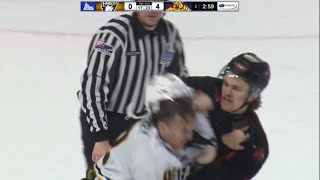 Dylan MacKinnon (Moncton) VS Joesph Henneberry (Cape Breton) QMJHL Fight 12/14/24