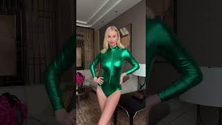 Speerise Long Sleeve Zip Front Metallic Leotard #clothing #onepiece #bodysuit #beauty #prettygirl