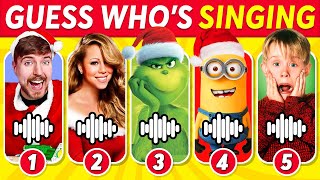🔊 Guess Who's SINGING...! 🎅🎵 CHRISTMAS Edition 🎄 | Mariah Carey, Wednesday, Elsa, Mario, MrBeast