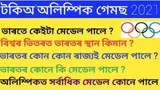 Indian Winner List of Tokyo Olympic 2021. টকিঅ' অলিম্পিক পদক বিজয়ী ভাৰতীয়ৰ তালিকা।  Tokyo Olympic