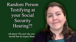 What is a Vocational Expert at a Social Security Hearing??