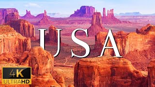 FLYING OVER THE USA (4K UHD) - Relaxing Music With Stunning Beautiful Nature (4K Video Ultra HD)