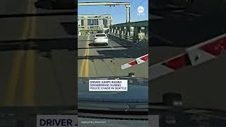 Driver jumps raised drawbridge during police chase in Seattle