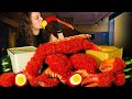 (ASMR MUKBANG) HOT CHEETOS KING CRAB SEAFOOD BOIL | CREAMY ALFREDO SAUCE | CHEESE SAUCE |ASMR EATING